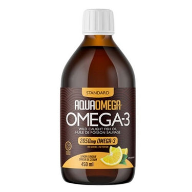 Omega-3 Wild Caught Fish Oil Standard 3:1 Daily Maintenance Lemon 450 Ml by AquaOmega