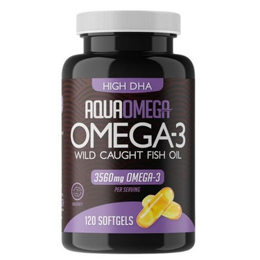 Omega-3 Wild Caught Fish Oil 1:5 High DHA 120 Softgels by AquaOmega