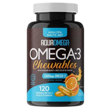 Omega-3 Wild Caught Fish Oil High EPA Orange 120 Softgels by AquaOmega