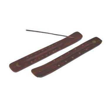 Wooden Incense Burner With Brass Inlay Long 1 Each by Ganeshas Garden