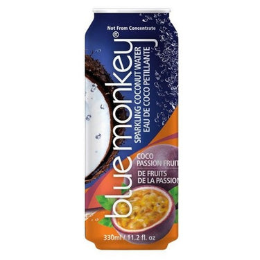 Blue Monkey, Sparkling Coconut Water Coco Passion Fruit, 330 Ml (Case Of 12)
