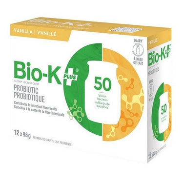 Bio-K, Fermented Dairy Probiotic Vanilla, 98 Grams (Case Of 12)