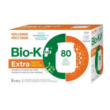 Bio-K, Organic Fermented Oat And Pumpkin Seeds Extra Probiotic Peach Turmeric, 98 Grams (Case Of 6)