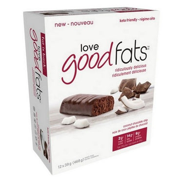 Coconut And Chocolat Chips Protein Snack Bar 39 Grams X 12 Count by Love Good Fats