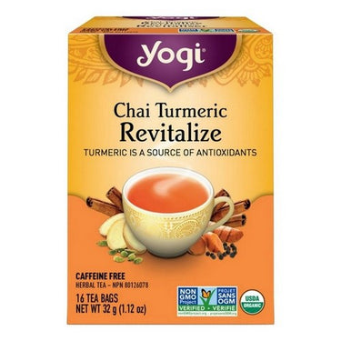 Organic Chai Turmeric Revitalize Herbal Tea 16 Bags by Yogi