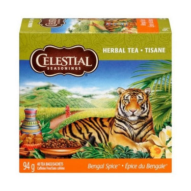 Celestial Seasonings, Bengal Spice Herbal Tea Large Box, 40 Bags (Case Of 6)