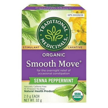 Traditional Medicinals, Organic Smooth Move Senna Peppermint, 16 Tea Bags (Case Of 6)
