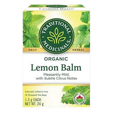 Traditional Medicinals, Organic Lemon Balm Herbal Tea, 16 Tea Bags (Case Of 6)