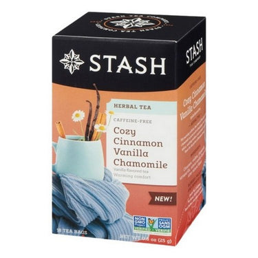Stash Tea, Cozy Cinnamon Vanilla Chamomile Herbal Tea, 18 Bags (Case Of 6)