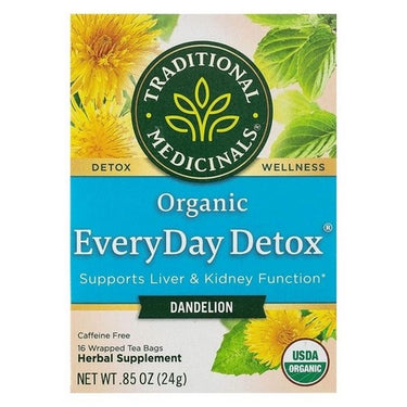 Traditional Medicinals, Organic EveryDay Detox Dandelion, 16 Tea Bags (Case Of 6)