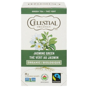 Celestial Seasonings, Organic Jasmine Green Tea, 18 Bags (Case Of 6)