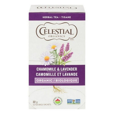 Celestial Seasonings, Organic Chamomile And Lavender Herbal Tea, 18 Bags (Case Of 6)
