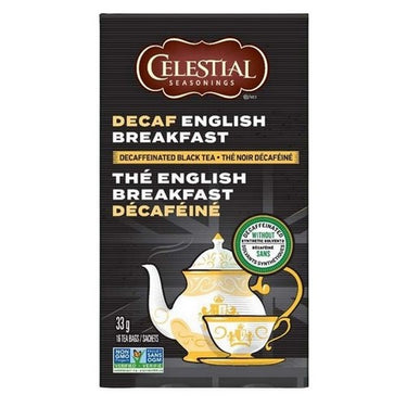 Celestial Seasonings, Black Tea Decaffeinated Decaf English Breakfast, 16 Bags (Case Of 6)