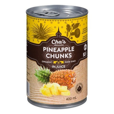 Chas Organics, Organic Pineapple Chunks In Juice, 400 Ml (Case Of 12)