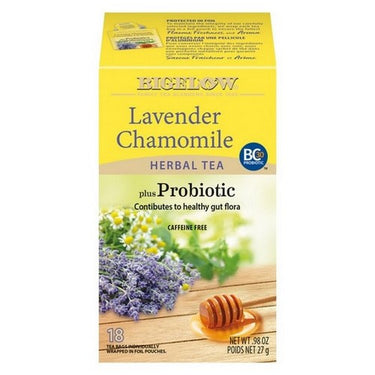 Bigelow, Probiotic Herbal Tea Lavender Chamomile, 18 Bags (Case Of 6)