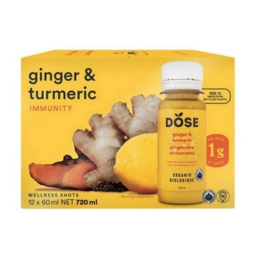 Organic Cold Pressed Shot Ginger And Turmeric 60 Ml X (Pack Of 12) by Dose