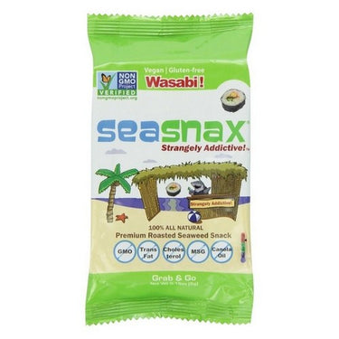 Seasnax, Organic Seaweed Snacks Wasabi, 5 Grams (Case Of 16)