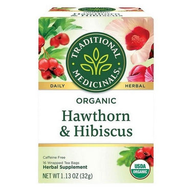 Traditional Medicinals, Organic Hawthorn With Hibiscus, 16 Tea Bags (Case Of 6)