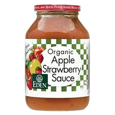 Eden Foods, Organic Apple Sauce Strawberry, 398 Ml (Case Of 12)