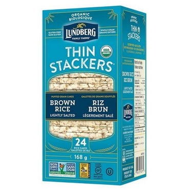 Organic Brown Rice Puffed Grain Cakes Thin Stackers 167 Grams by Lundberg