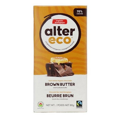 Alter Eco, Organic Dark Salted Chocolate Brown Butter 70% Cocoa, 80 Grams (Case Of 12)