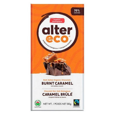 Alter Eco, Organic Dark Chocolate Burnt Caramel 70% Cocoa, 80 Grams (Case Of 12)
