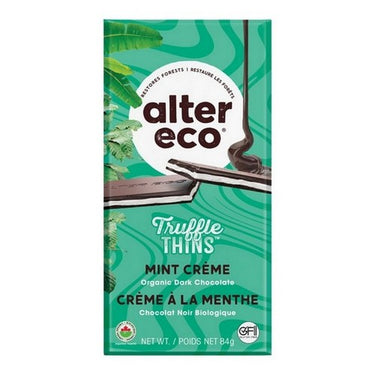 Alter Eco, Organic Dark Chocolate Truffle Thins Mint Creme, 84 Grams (Case Of 12)
