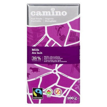 Camino, 38% Cocoa Milk Chocolate Bar, 100 Grams (Case Of 12)