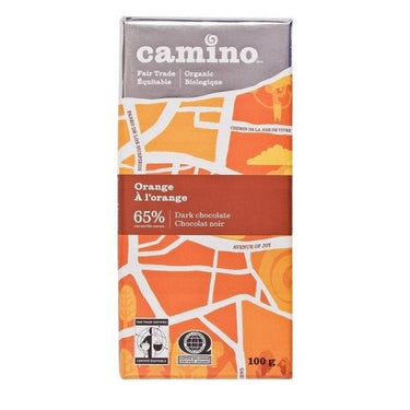Camino, Organic Orange 65% Cocoa Dark Chocolate, 100 Grams (Case Of 12)