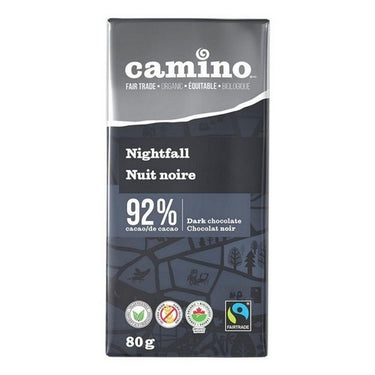 Camino, Organic Dark Chocolate Nightfall 92% Cocoa, 80 Grams (Case Of 14)
