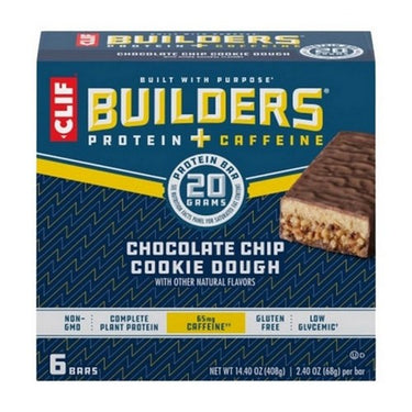 Builders Protein Plus Caffeine Chocolate Chip Cookie Dough 68 Grams X (Pack Of 6) by Clif Bar