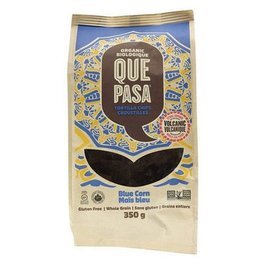 Que Pasa, Organic Blue Corn Tortilla Chips, 350 Grams (Case Of 12)