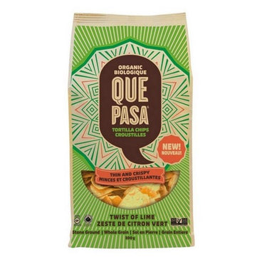 Que Pasa, Organic Tortilla Chips With A Twist Of Lime Thin And Crispy, 300 Grams (Case Of 12)