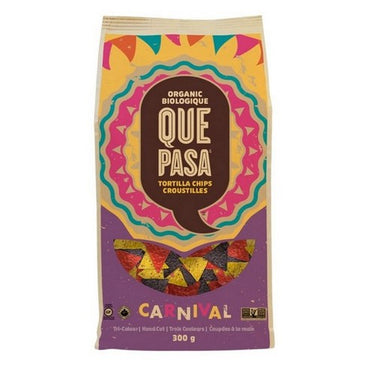 Que Pasa, Organic Carnival Tortilla Chips, 300 Grams (Case Of 12)