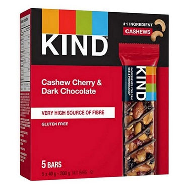 Kind, Cashew Cherry And Dark Chocolate Bar, 40 Grams / 5 Pack (Case Of 10)