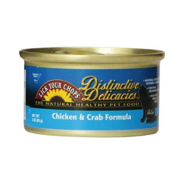 Lick Your Chops, Distinctive Delicacies Chicken And Crab, 85 Grams (Case Of 24)