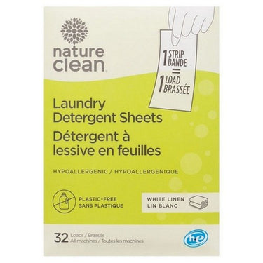 Nature Clean, Laundry Detergent Sheets White Linen, 32 Count (Case Of 12)