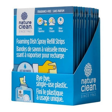 Nature Clean, Foaming Dish Spray Refill Strips, 8 Count (Case Of 12)