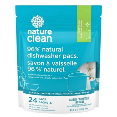 Nature Clean, Automatic Dishwasher Pacs Unscented, 432 Grams (Case Of 8)