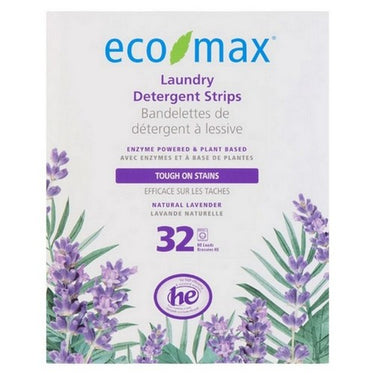 Eco-Max, Laundry Detergent Strips Natural Lavender, 32 Count (Case Of 12)