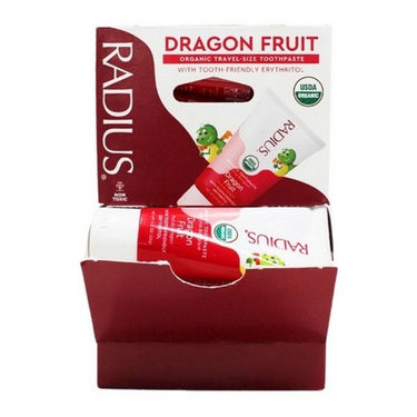 Organic Kids Toothpaste Dragon Fruit Travel size 24 Count X 23 Grams by Radius
