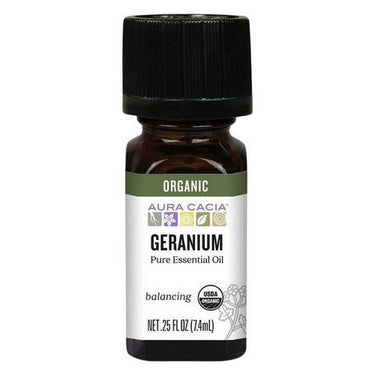 Organic Essential Oil Geranium 7.4 Ml by Aura Cacia