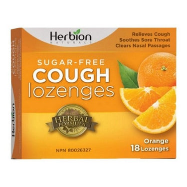 Cough Lozenges Sugar Free Orange 18 Count by Herbion