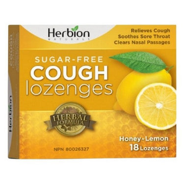 Cough Lozenges Sugar Free Honey Lemon 18 Count by Herbion