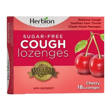 Cough Lozenges Sugar Free Cherry 18 Count by Herbion