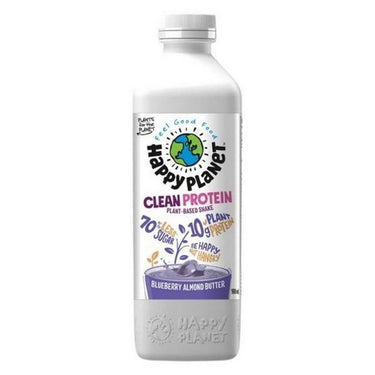 Clean Protein Plant Based Shake Blueberry Almond Butter 900 Ml X 6 by Happy Planet