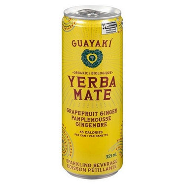 Organic Yerba Mate Sparkling Grapefruit Ginger 355 Ml X 12 by Guayaki