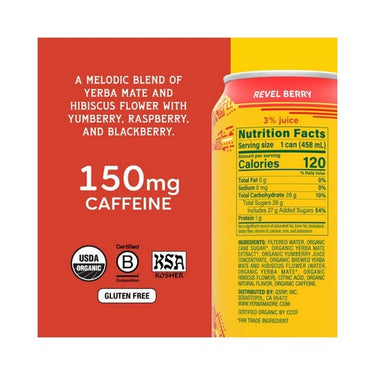 Guayaki, Organic Yerba Mate Revel Berry, 458 Ml X 12