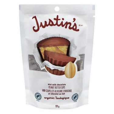 Organic Mini Milk Chocolate Panut Butter Cups 120 Grams X 6 by Justin's