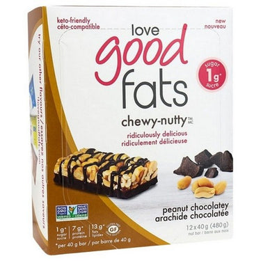 Peanut Chocolate And Nut Bar 40 Grams X 12 Packets by Love Good Fats